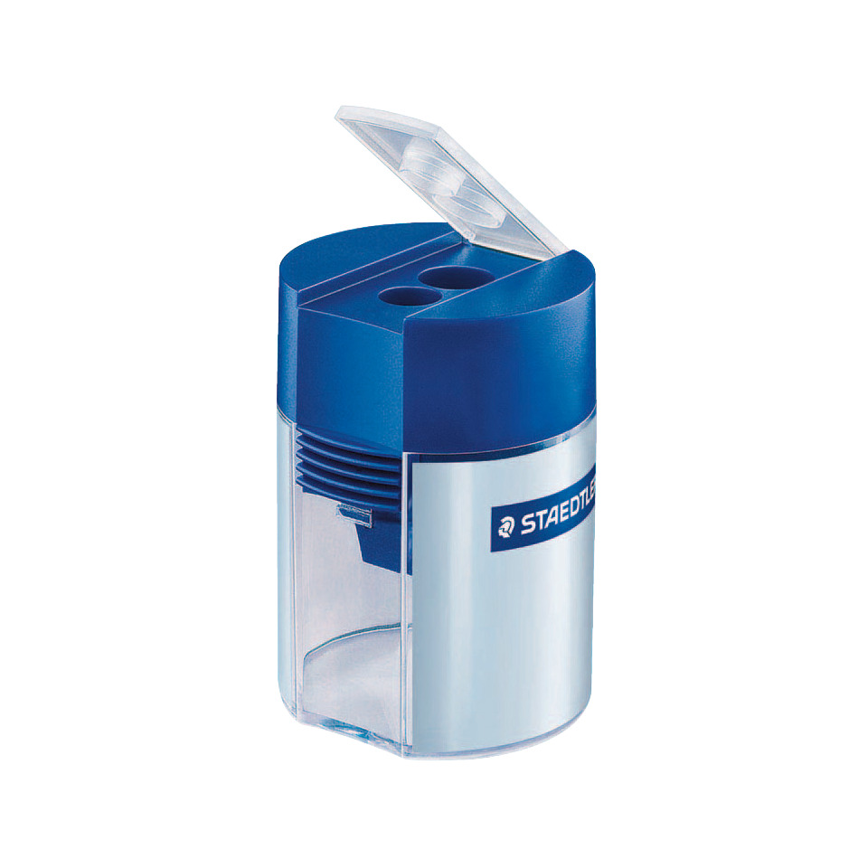 Bleistiftanspitzer, Spitzer, Kunststoff, Blau, Schraubenspitzer