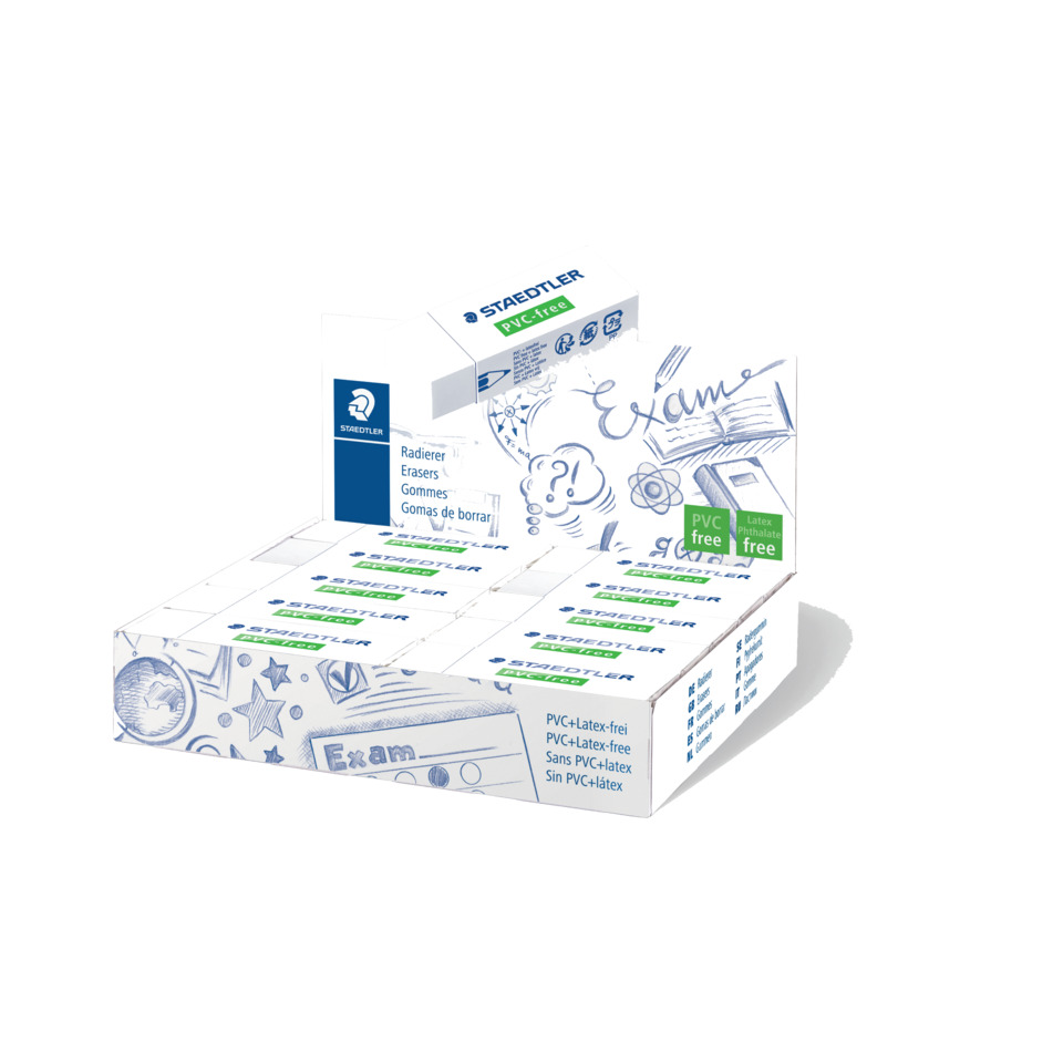 Schreibwaren, Radiergummi, Eraser, PVC-frei, Display/ Karton, Examen