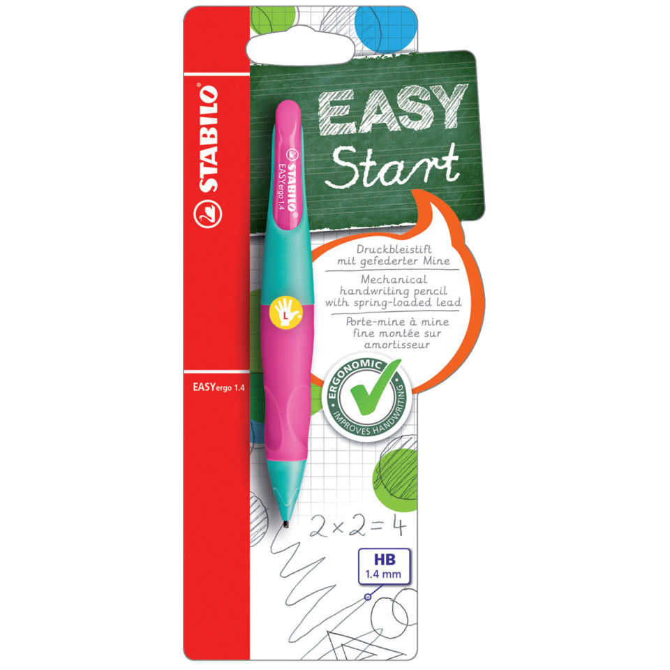 Druckbleistift EASYergo 1.4, türkis/neonpink, L STABILO B-46890-3
