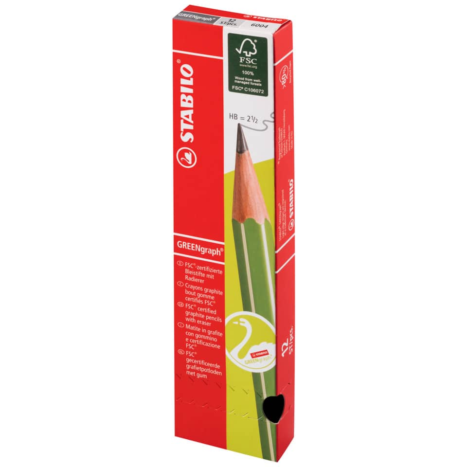 Bleistift, Grafitstift, Holzstift, Rundbleistift, Grüner Buntstift