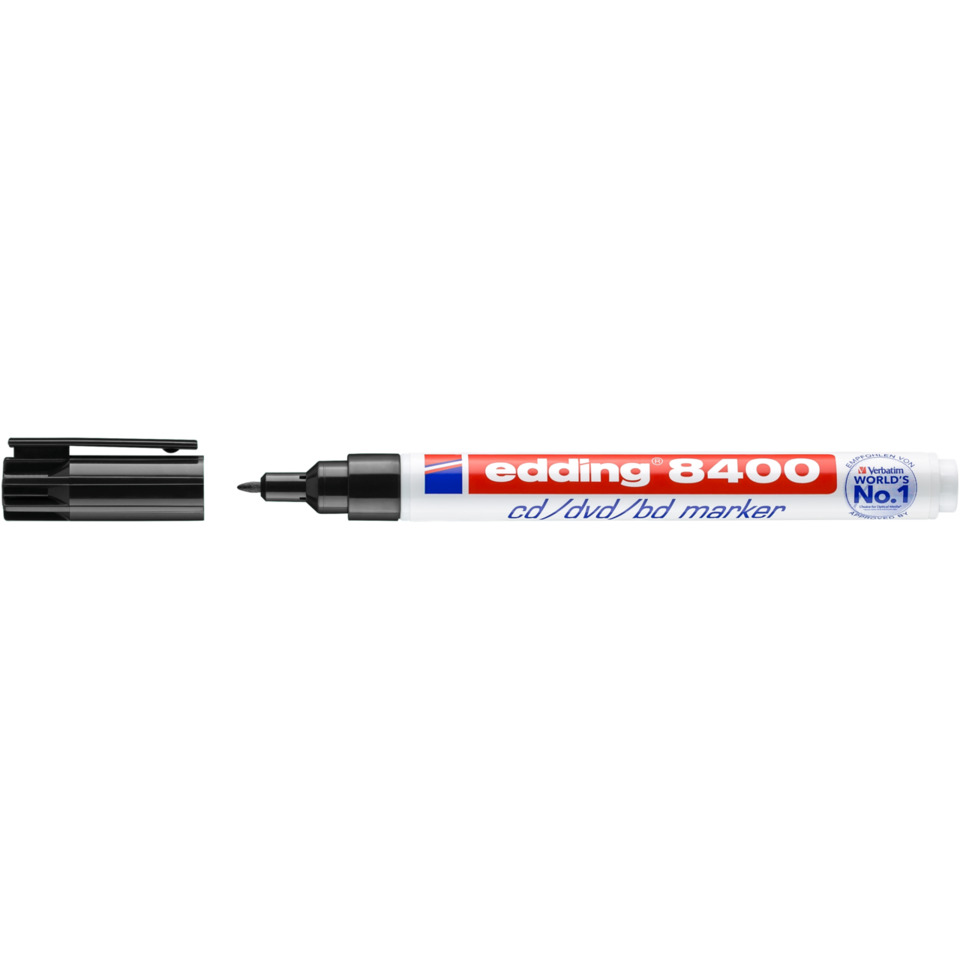 CD-Marker 8400, 0,5-1mm, Rundspitze, schwarz EDDING 4-8400001