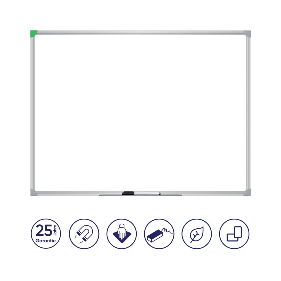 whiteboard, frame, magnetic, marker tray, 25-year warranty
