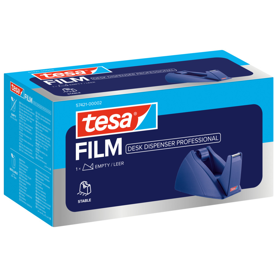 TischbrollER, Desk dispenser, Film, Easy cut, Professional, Filme, Desk Dispenser, Professional, Blau, Kein Inhalt