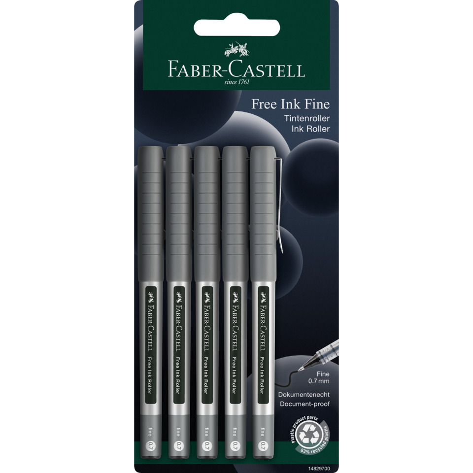 Tintenroller, Fineliner, 0,7 mm, Dokumentenecht, Farb-Castell