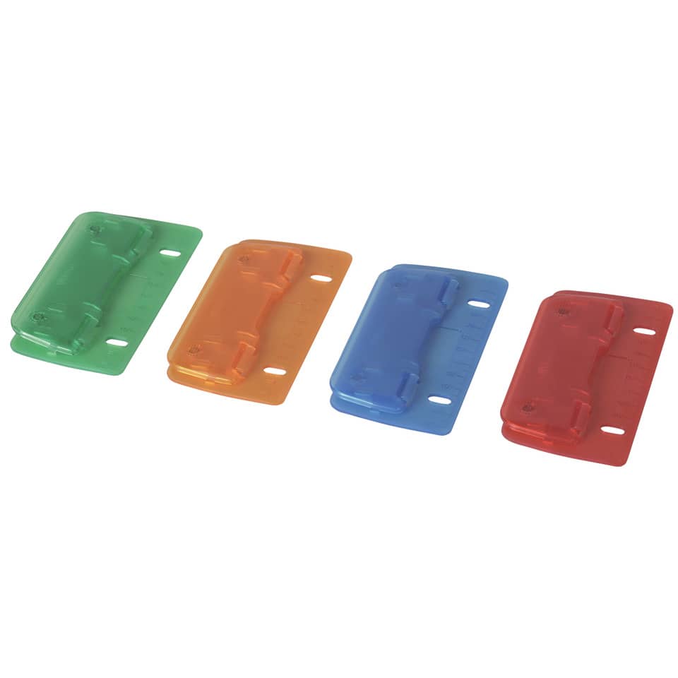 Taschenlocher, 2-Loch, 12 cm Skala, Kunststoff, sortiert DONAU 4420100-99