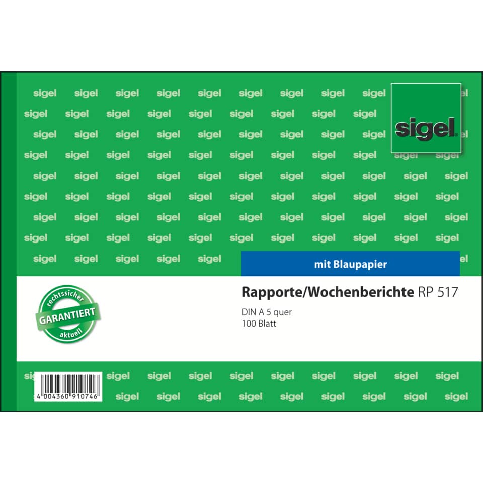 Rapporte, Wochennberichte, Linienpapier, mit Blaupapier, DIN A5 quer