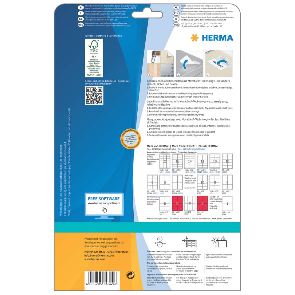 packaging, instructions, board, blau, herma