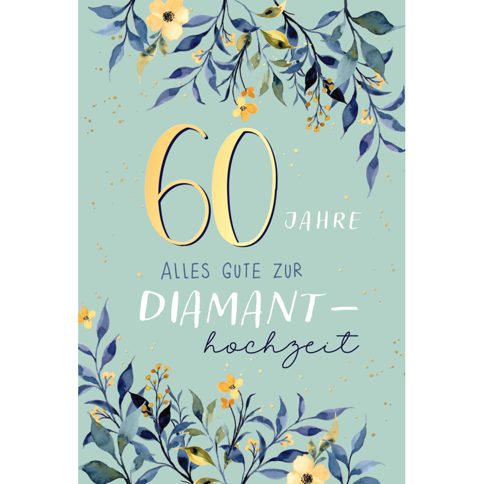 hochzeit, 60 jahre, diamant, feier, karte