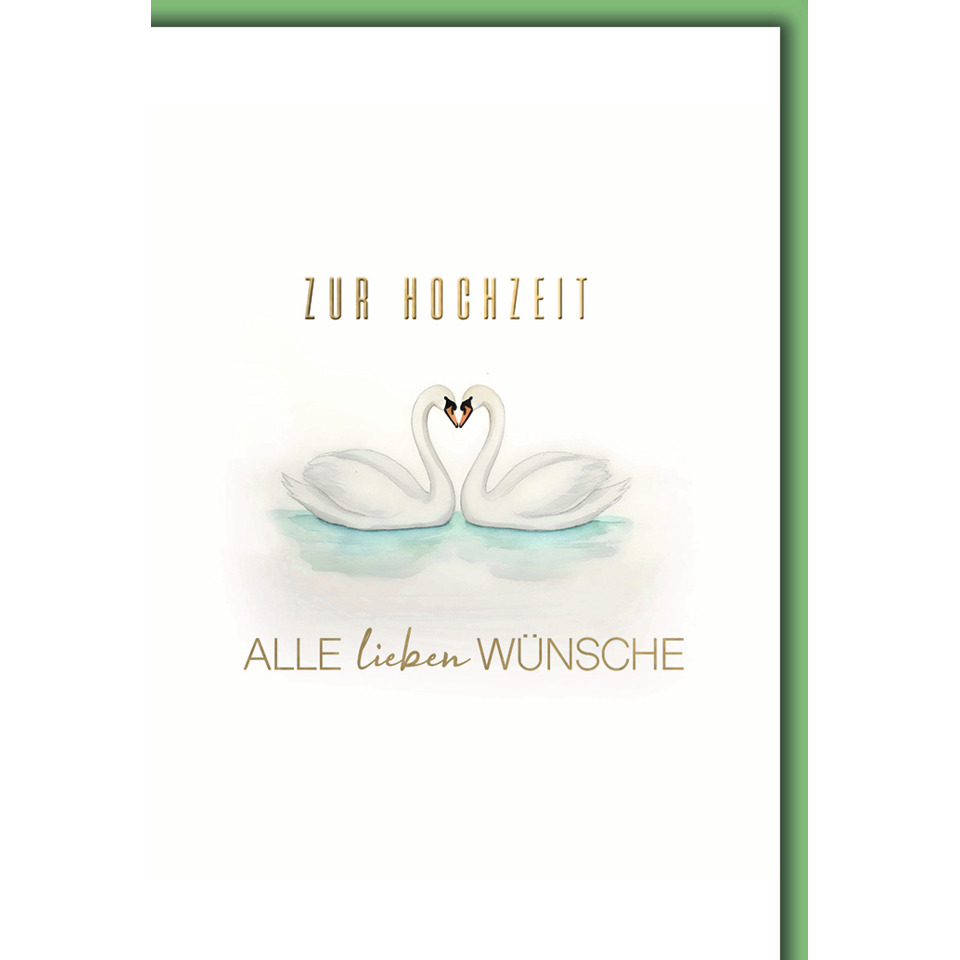 Hochzeitskarte, Schwanenmotiv, Wünsche, Karteninlay, Liebe