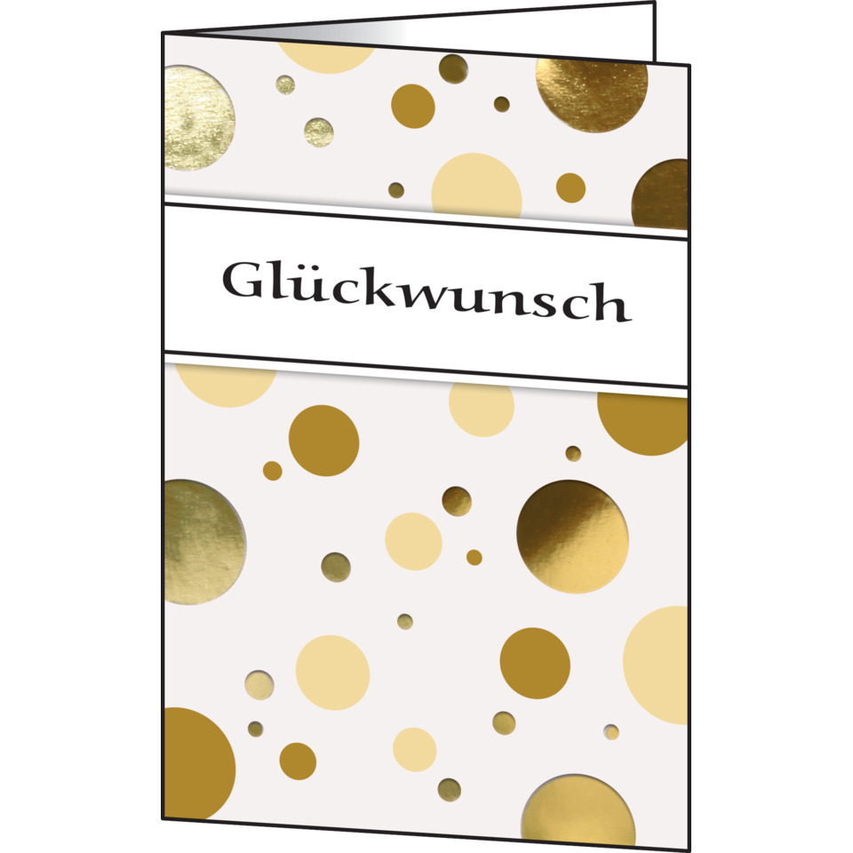Grußkarte, Karte, Glückwunsch, Design, Goldpunkte