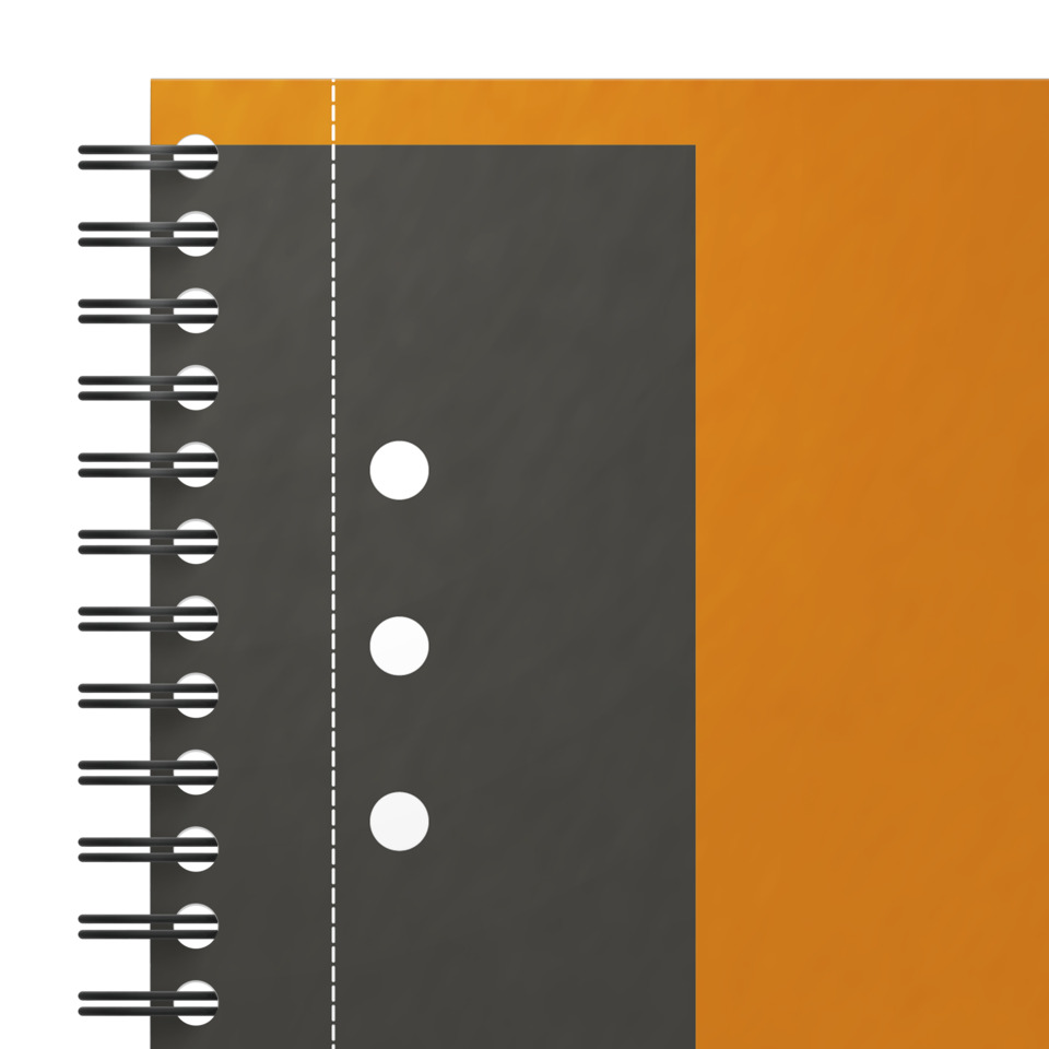 Notebook, Spiralbindung, Grau, Orange, Lochungen, Spiralblock, Notizbuch, Drahtbindung, grau, braun