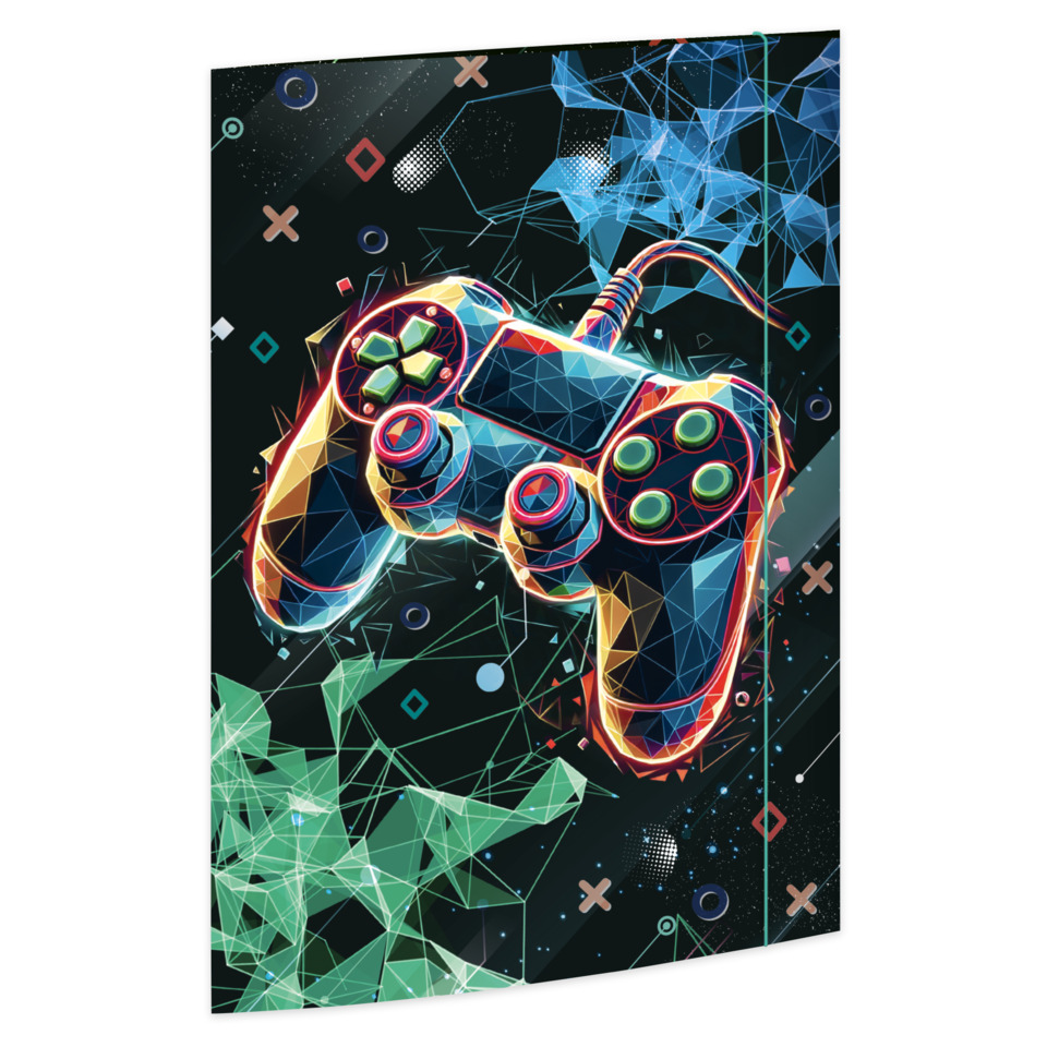 gamepad, controller, wired, neon, geometry
