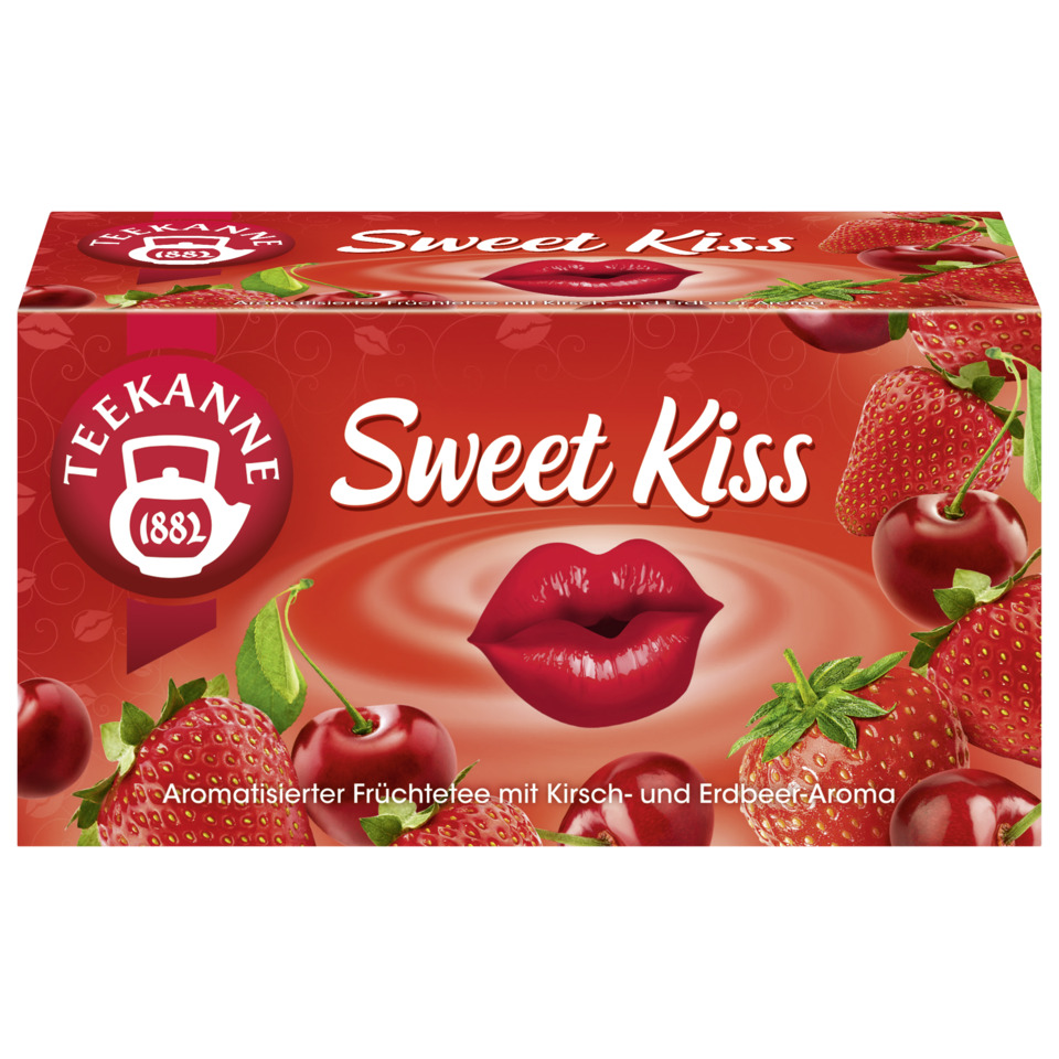 Kirsche, Erdbeer, Früchtetee, Aromatisierter Tee, Kuss-Logo