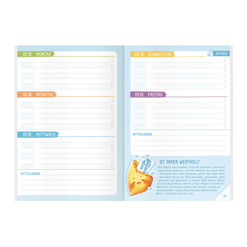 notebook, weekly planner, ring binder, design, colorful