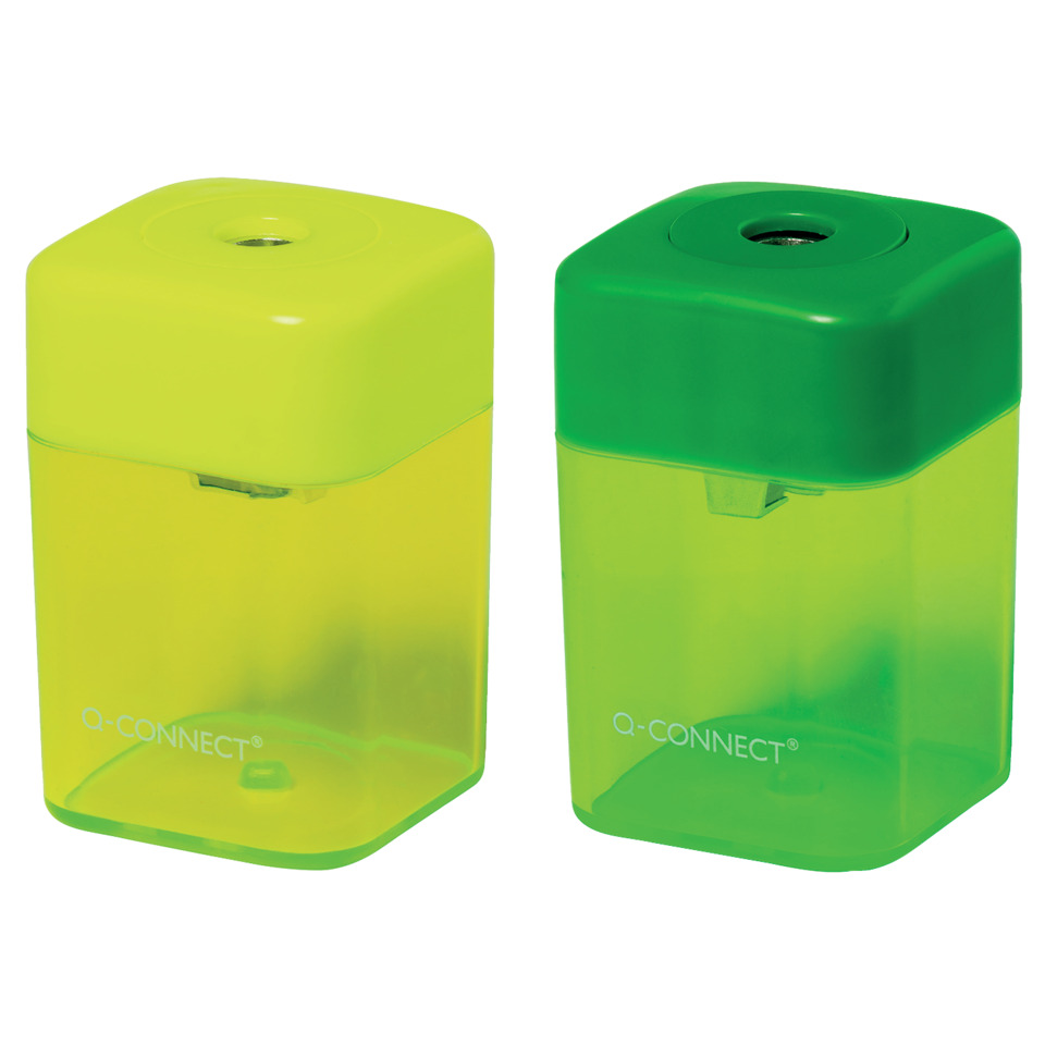 Bleistiftspitzer, Kleinschreiber, Schneide, Transparent, Q-CONNECT