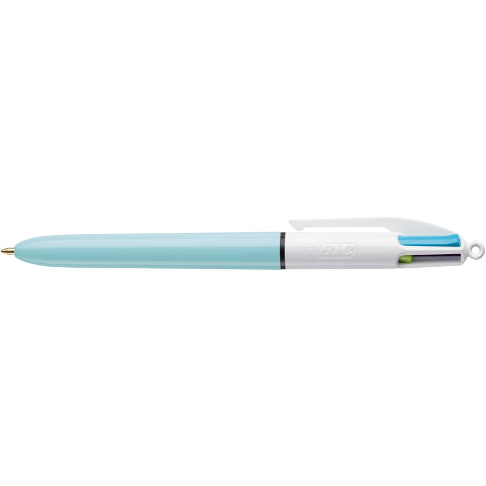Kugelstift, Deckelclip, Gehäusefarbe hellblau, Klicken/Schreibmechanismus, Mehrfachschicht-Tip