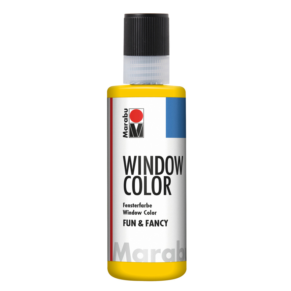 Farbenfarbe, Fensterfarbe, Gelb, Kunststoffflasche, Malfarben