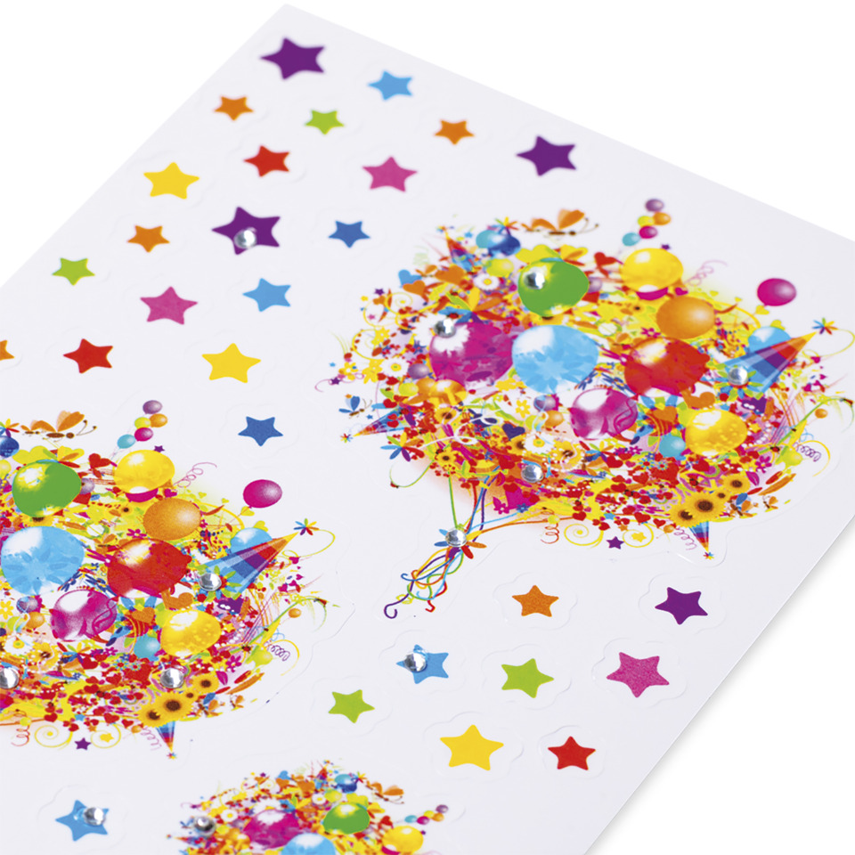Konfetti, Sterne, Bunte Ballons, Dekoration, Party-Design