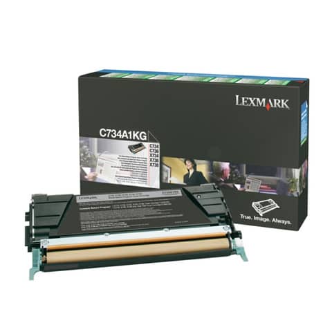 Lasertoner Return, schwarz LEXMARK 0C734A1KG