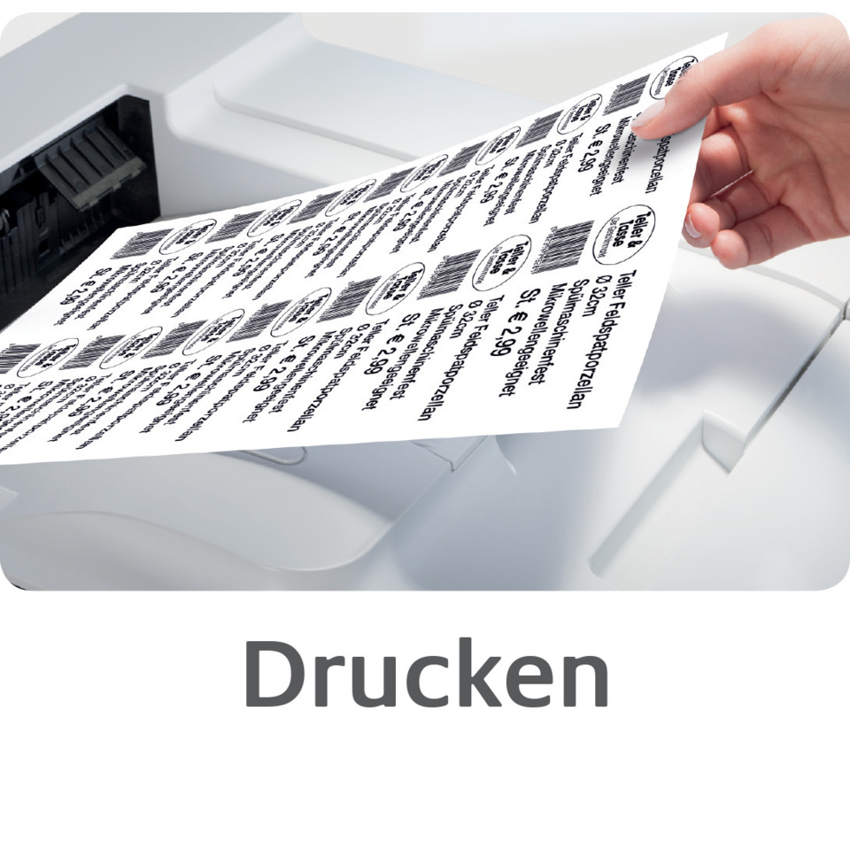 Drucker, Druckpatrone, Druckauftrag, Papierdose, Etikettenpapier