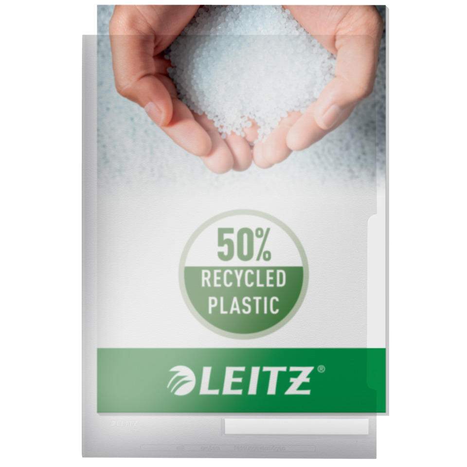 recycled plastic, 50 Prozent, Granulat, Handvoll, Verpackungslabel