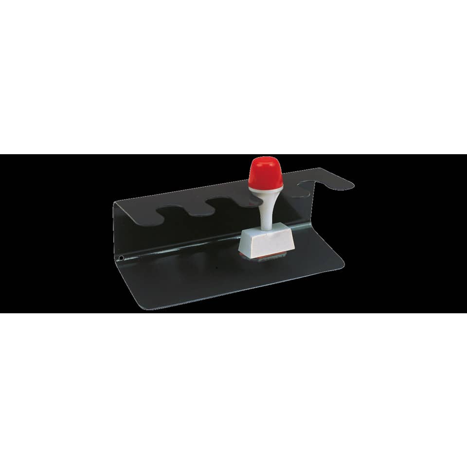Stempel?, metal bracket, magnetische Halterung, roter Deckel, Montageclip