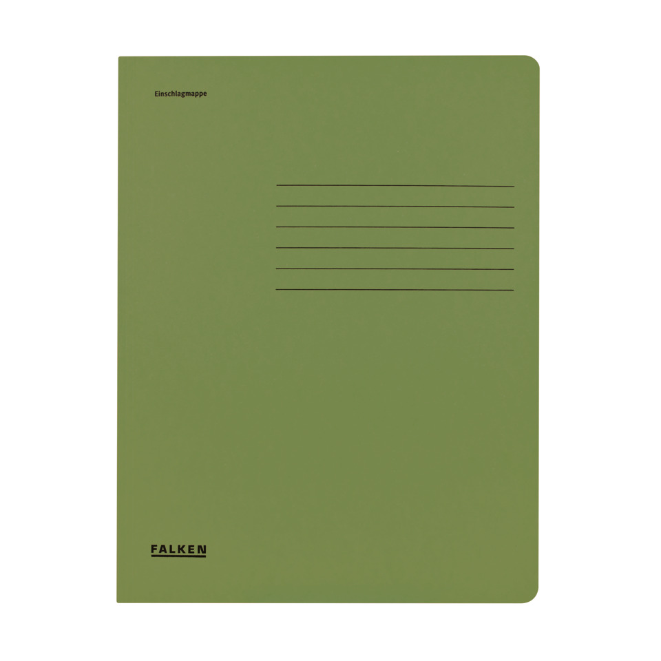 notebook, grüner Umschlag, Linienlayout, einfach, FALKEN