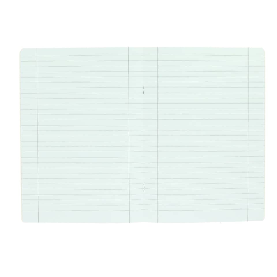 Notizblock, lineares Papier, gerilltes Blatt, offenes Notizbuch, Papiertextur