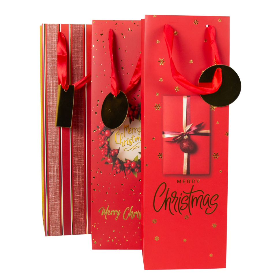Weihnachtsgeschenkverpackung, Geschenktüten, Rot, Schmuckband, Giftbag