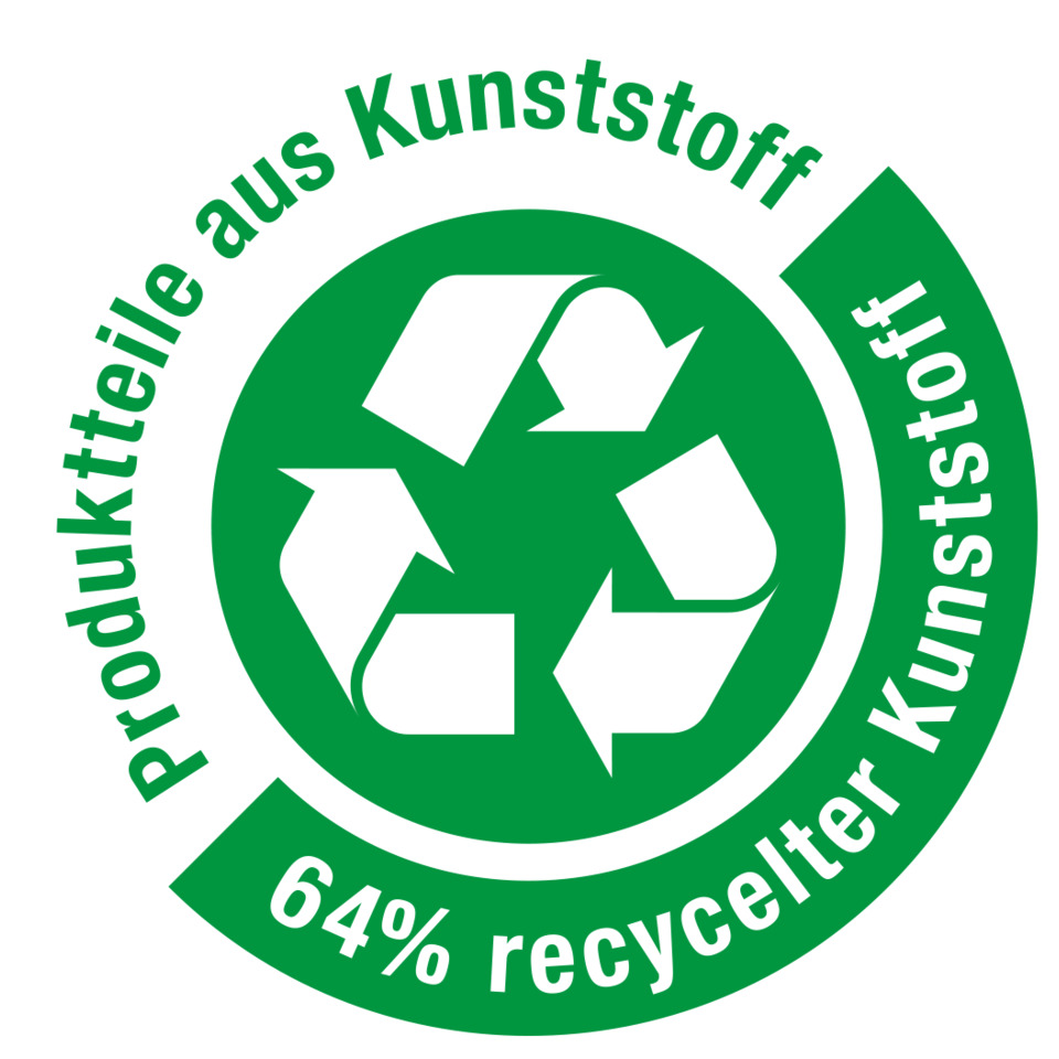 recycling, recycled material, plastics, post-consumer, 64 percent