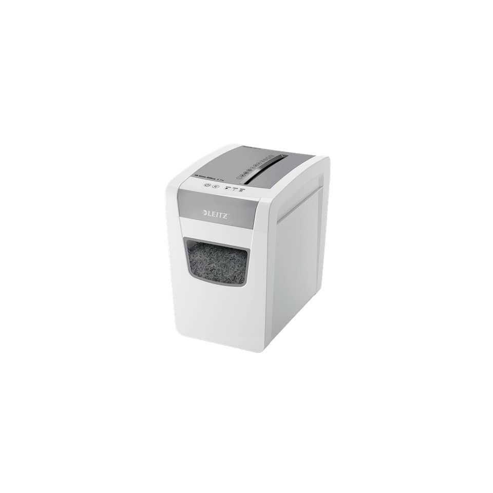 Aktenvernichter IQ Slim Office S P4, Partikelschnitt, 12 Blatt, weiß LEITZ 8098-00-00