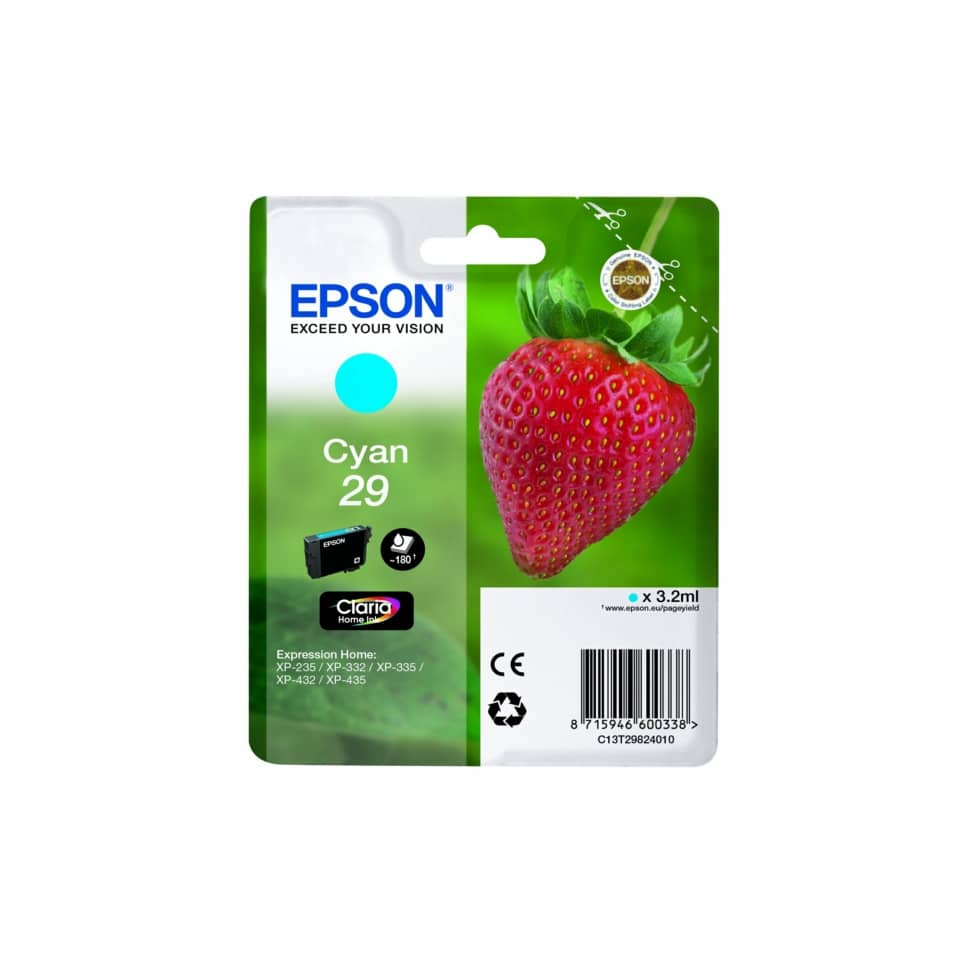 Epson Cyan 29, Tintenpatrone, Farbpatrone, XP-235, Erdbeeren-Bild