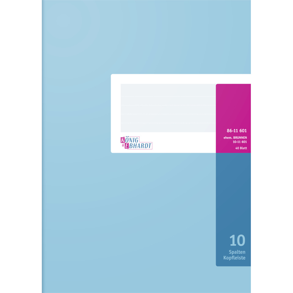 Spaltenbuch mit Kopfleiste A4, 80 Seiten, 10 Spalten, Karton, magenta/hellblau KÖNIG & EBHARDT 8611601