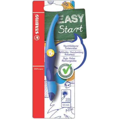 Tintenroller EASYoriginal, Linkshänder, dunkelblau/hellblau STABILO B-46834-3