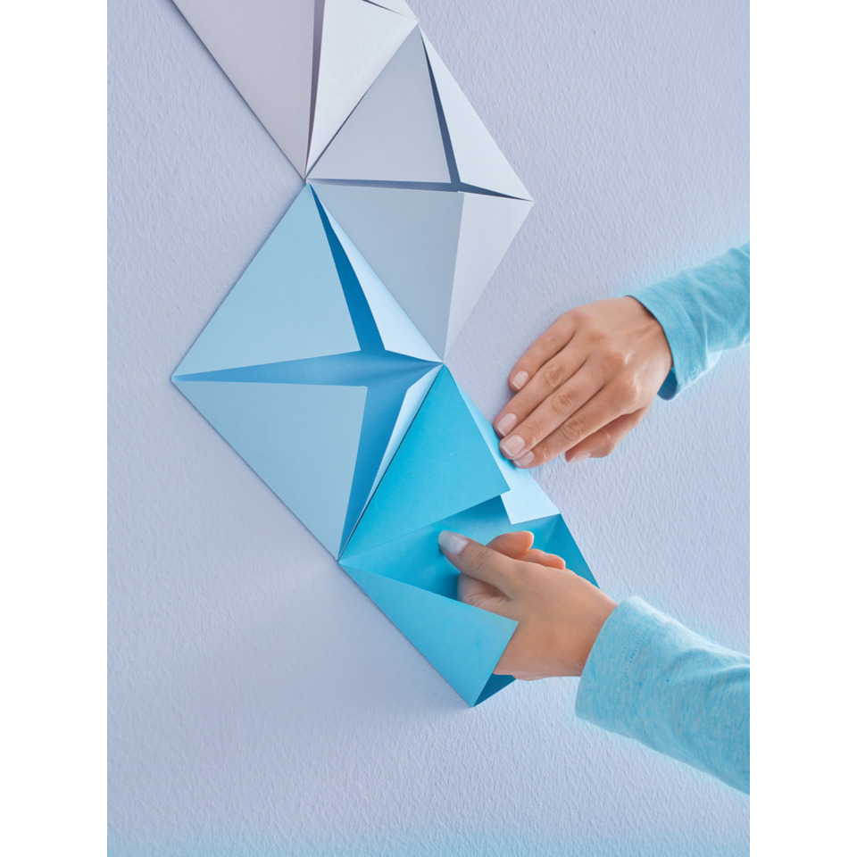 Origami, Papierkunst, Gehäuse-Form, Blaues Papier, Kinderaktivität