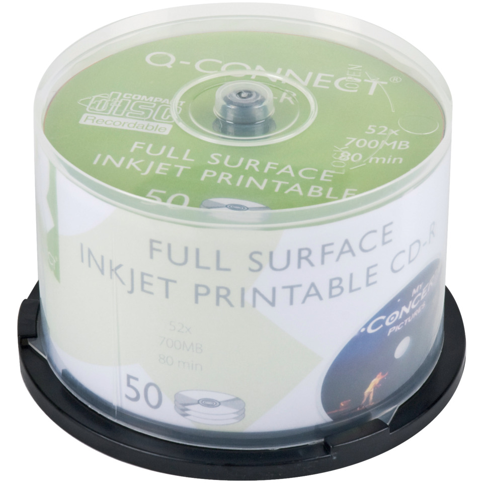 CD, CD-R, Full surface, Inkjet printable, Spindle