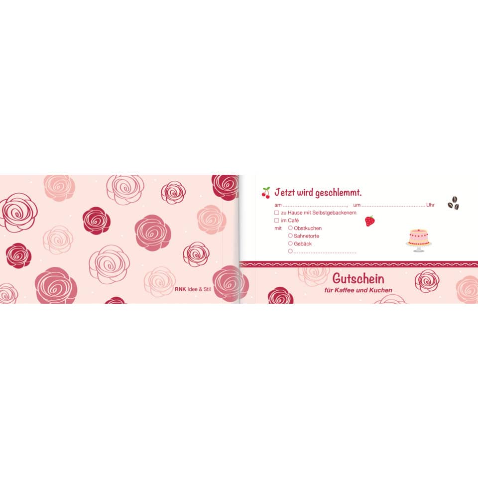 Kartenhülle, Rosenmuster, rosa, Papierkarte, Gutschein