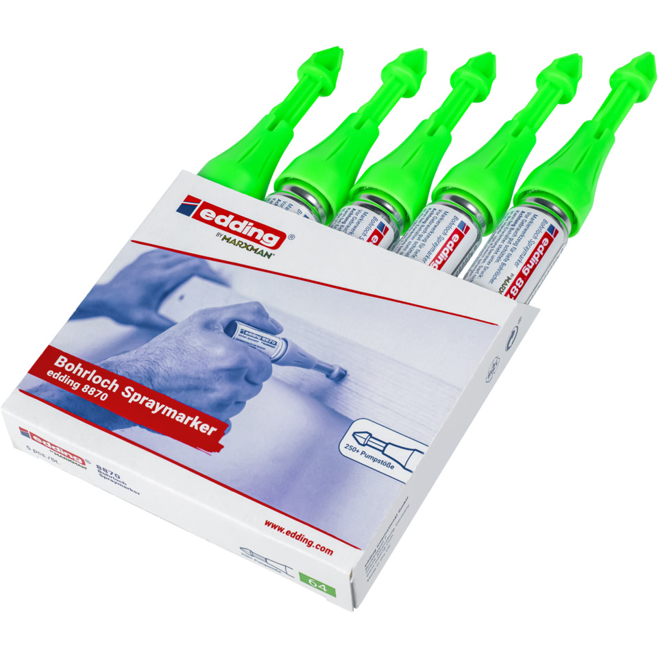 Bohrloch Sprayermarke, Edding 8870, Edding Marker, Markernadeln, Stiftebox