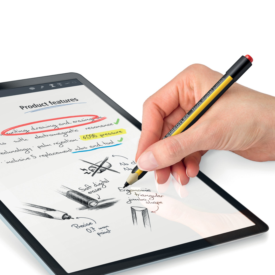 tablet, Stift, Hand, Skizze, Notizen