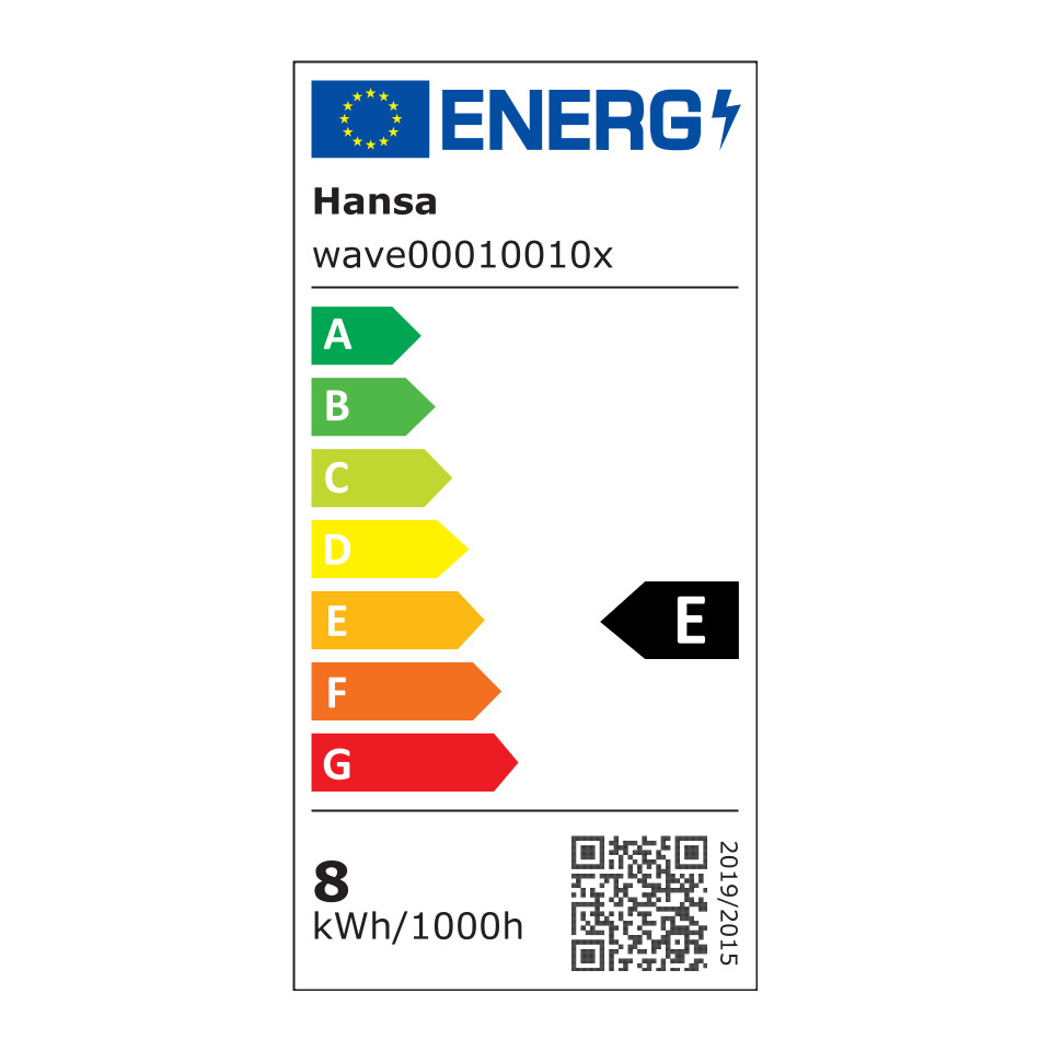 Energieetikett, kWh/1000h, A+ bis E, Hauser, Hansa