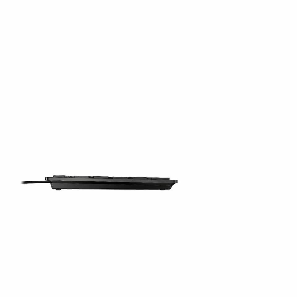 Tastatur, kabelgebunden, schwarz, schlank, Seitenansicht