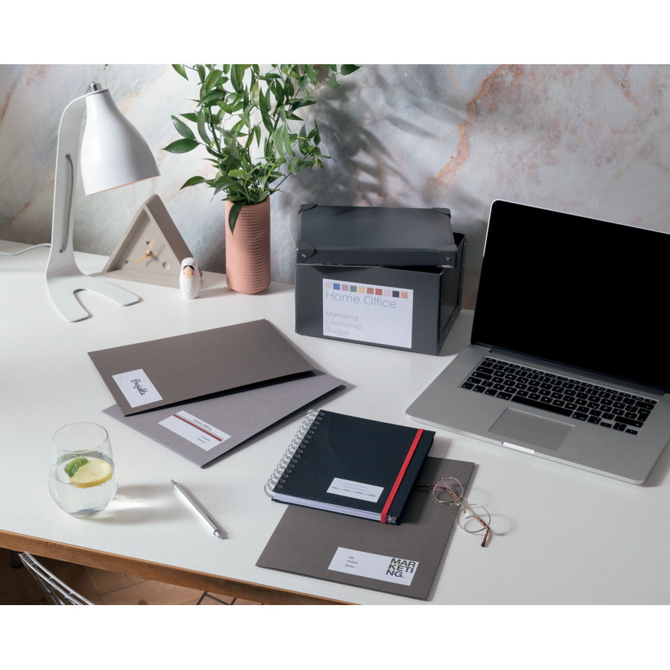 Schreibtisch, Notizheft, Laptop, Ordner, Box, office desk, laptop, notebooks, folders, box