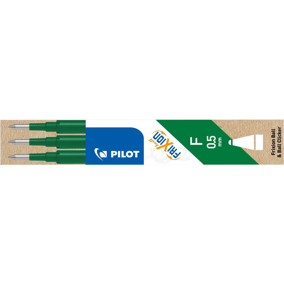 Tintenrollermine FriXion Ball/Clicker, 0,3mm, 3 Stück, grün PILOT BLS-FR5-S3-G