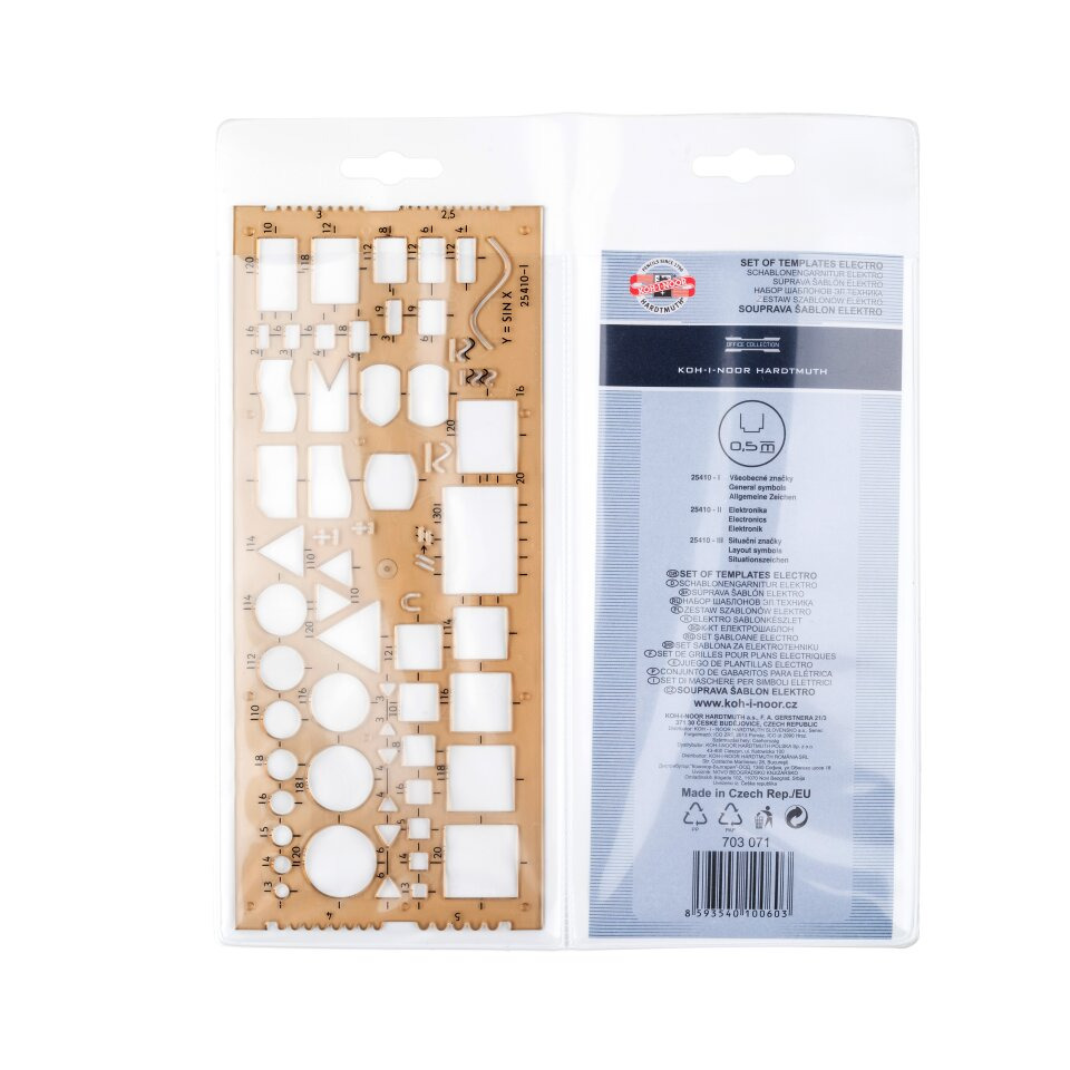 Schablonen, Elektro-Set, Kunststoffbrett, Prismenformen, Ringsystem