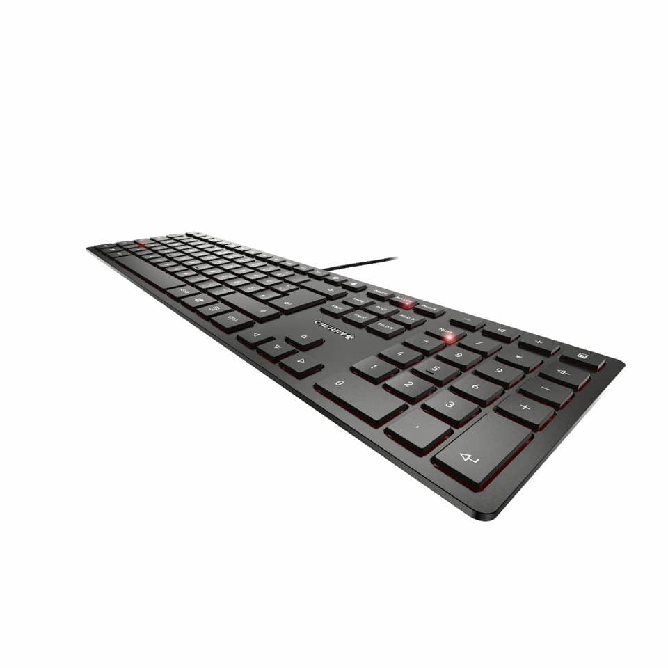Tastatur, Drahtlos, Schmal, QWERTY, Schwarz