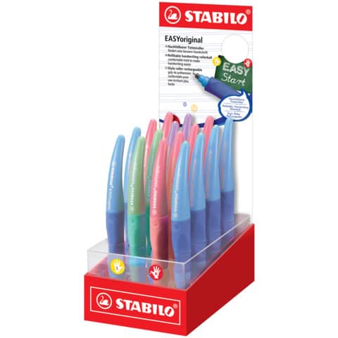 Tintenroller EASYoriginal Pastel Kleindisplay, 16 Teile sortiert, L + R STABILO 6890/16-4
