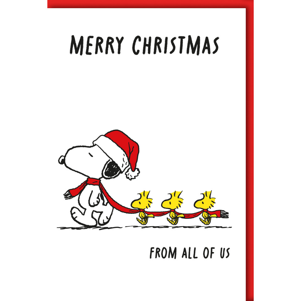 Weihnachtskarte, Snoopy, Santa-Hut, Hunde, Cartoon