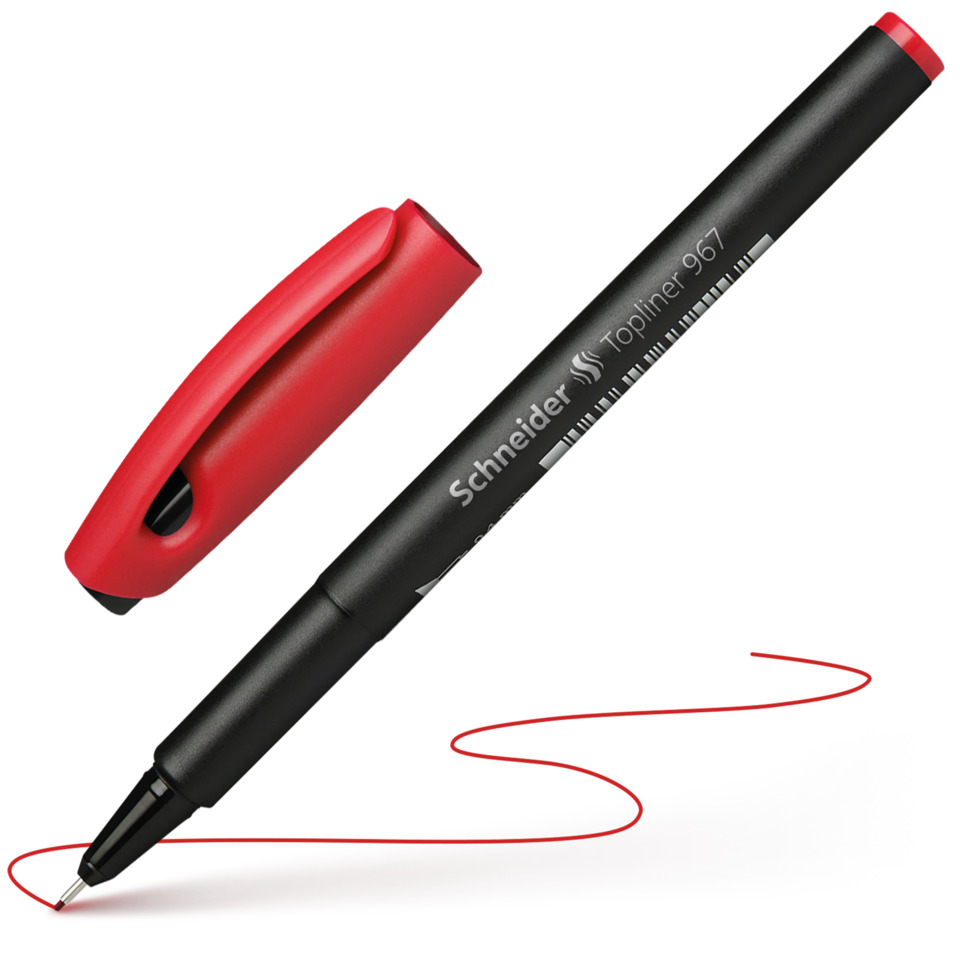 Kunststoffstift, Marker, Rot, Feinspitze, Schmieder Topliner 967
