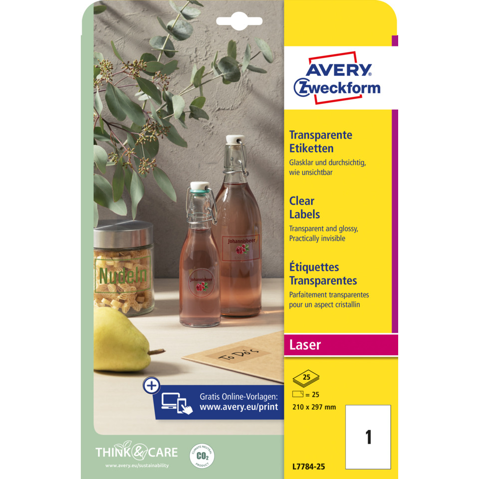 Glasflasche, Glasflaschen, Transparente Etiketten, Laseretiketten, Avery, Glasflasche, Klare Etiketten, Transparente Etiketten, Glasflasche Rosé, Avery Zeckform