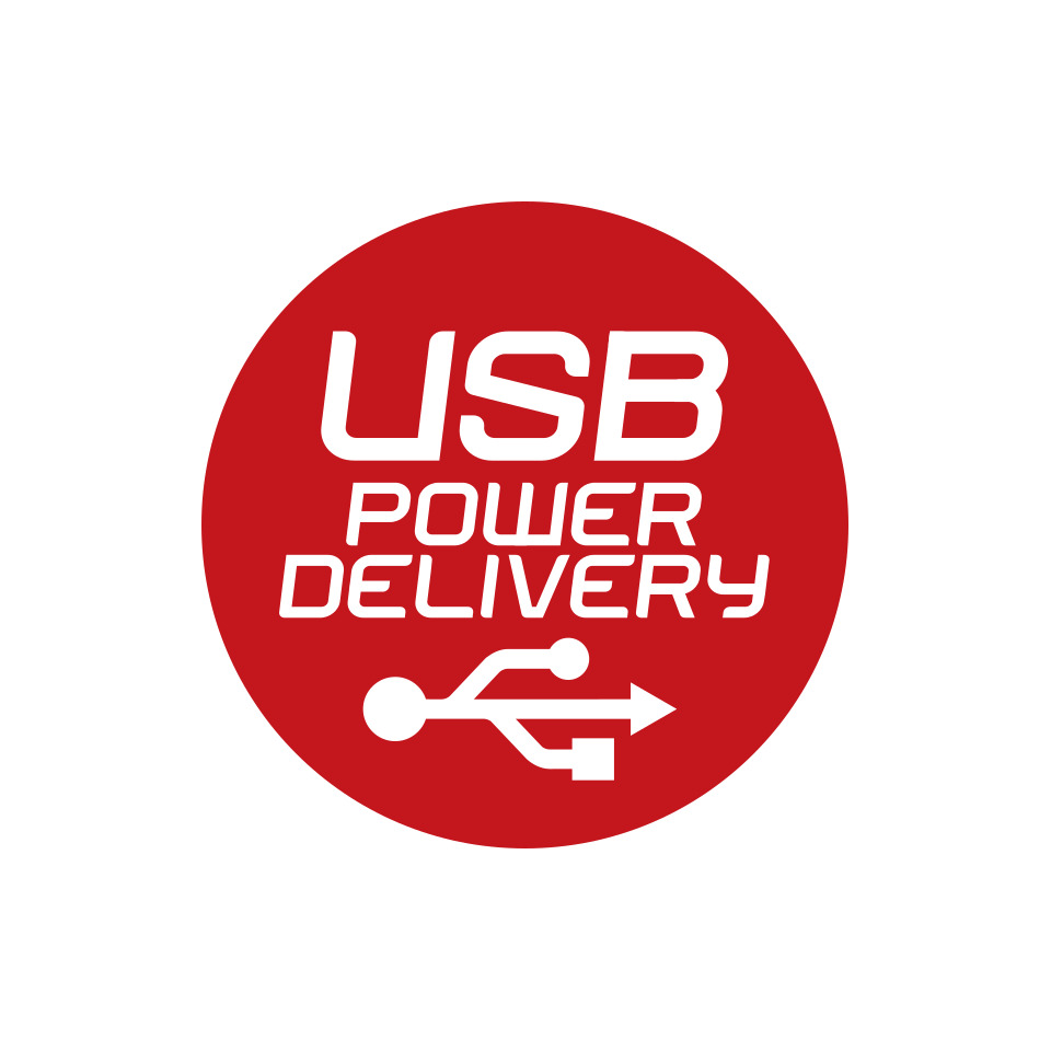 usb, power, delivery, logo, round